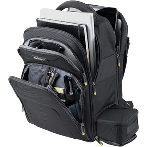 StarTech.com 17.3" Laptop Rugzak met Verwijderbare Opbergtas voor Accessoires, Professionele IT Tech Backpack, Werk/Reizen/Pendelen, Ergonomische Computer Tas, Duurzaam Ballistisch Nylon, Notebook/Tablet Vakken