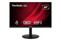 ViewSonic VG2409U-2 24-inch Full HD-monitor met USB-C-hub, IPS, 100hz, HDR10, ergonomische monitor voor werken, gamen, in hoogte en hoek verstelbaar, flikkervrij, ingebouwde luidspreker