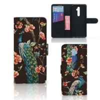 OPPO Reno 2Z Telefoonhoesje met Pasjes Pauw met Bloemen