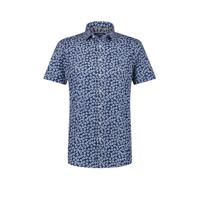 Haze & Finn slim fit overhemd met all over print blauw