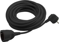 Meister Verlengstuk voor geaarde contacten, 2 m kabel, zwart, kunststof kabel, IP20 binnengebruik, koppeling met aanraakbeveiliging, geaarde verlenging, 7432220