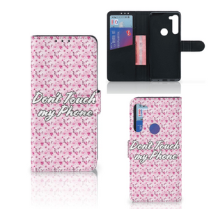 Motorola G8 Power Portemonnee Hoesje Flowers Pink DTMP