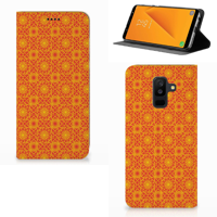 Samsung Galaxy A6 Plus (2018) Hoesje met Magneet Batik Oranje