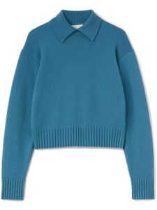 Jil Sander pull en cachemire à col polo - Bleu