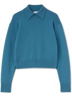 Jil Sander polo-collar cashmere jumper - Bleu