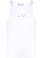 Ludovic de Saint Sernin rhinestone-logo tank top - Blanc