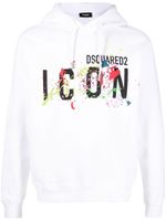 DSQUARED2 hoodie à logo imprimé - Blanc