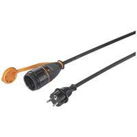 Sygonix SY-5597570 Strom extension cable black, Orange 5m verriegelbar, witterungsbeständig