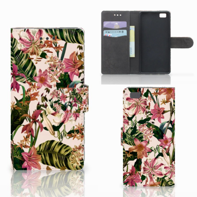Huawei Ascend P8 Lite Hoesje Flowers Huawei Ascend P8 Lite Hoesje Flowers