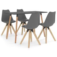 vidaXL 5-delige Eethoek grijs