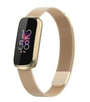 By Qubix - Compatible met Fitbit Luxe - Milanese bandje - Vintage goud - Compatible fitbit bandje