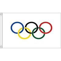 Olympische spelen vlag - 90 x 60 cm - polyester - versiering   - - thumbnail