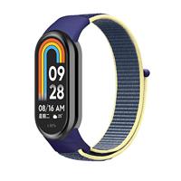 By Qubix - Sport loop nylon bandje - Donkerblauw - Compatible met Xiaomi Smart Band 8 & 9 - Compatible Xiaomi bandje