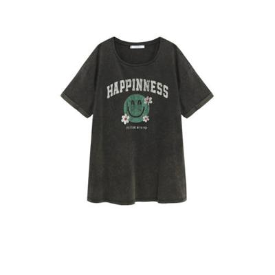 Violeta by Mango T-shirt van biologisch katoen grijs