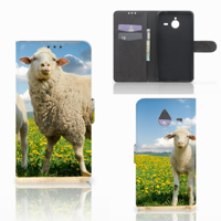 Microsoft Lumia 640 XL Telefoonhoesje met Pasjes Schaap en Lammetje