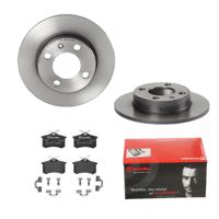 Remmenset, remschijf BREMBO, Remschijftype: Massief, Inbouwplaats: Achteras, u.a. für VW, Seat