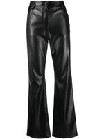 MSGM pantalon en cuir artificiel à coupe droite - Noir