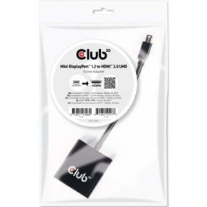 CLUB3D Mini DisplayPort 1.2 to HDMI 2.0 UHD Active Adapter