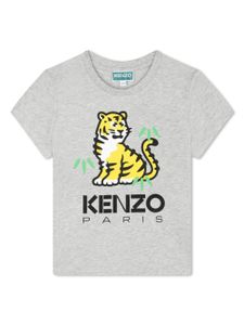 Kenzo Kids t-shirt en coton à logo imprimé - Gris