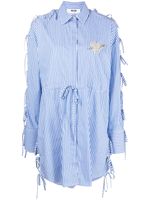 MSGM robe-chemise en coton à rayures - Bleu