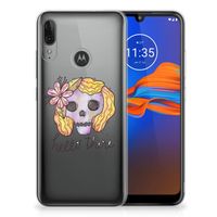 Silicone Back Case Motorola Moto E6 Plus Boho Skull - thumbnail