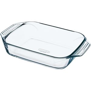 Rechthoekige glazen ovenschaal 3,8 liter 39 x 26 x 6,5 cm