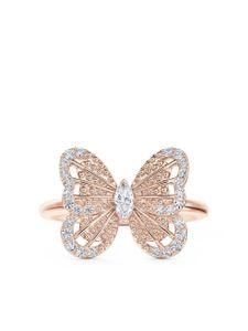 De Beers Jewellers bague Portrait of Nature Butterfly en or rose18ct pavée de diamants