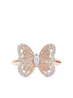 De Beers Jewellers bague Portrait of Nature Butterfly en or rose18ct pavée de diamants - thumbnail