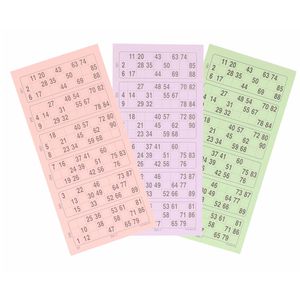 4x Bingokaarten 1-90