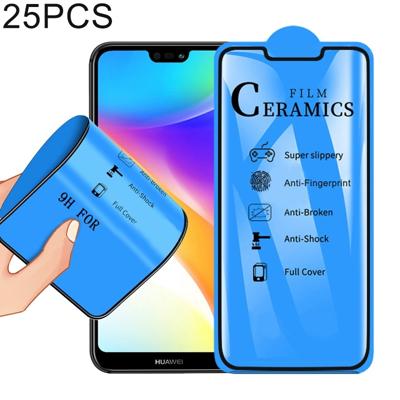 25 stuks 2.5 D volledige lijm volledige cover keramiek film voor Huawei P20 Lite/Nova 3e