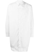 Yohji Yamamoto chemise en coton à col contrastant - Blanc - thumbnail