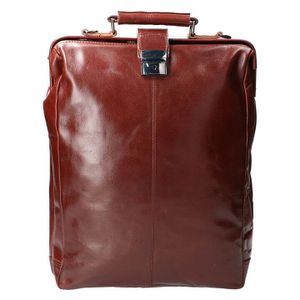 Leather Design Leren Rugzak / Schoudertas Groot 15.6&apos;&apos; Cognac