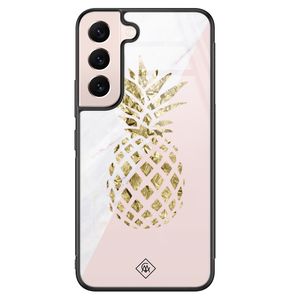 Samsung Galaxy S22 glazen hardcase - Ananas