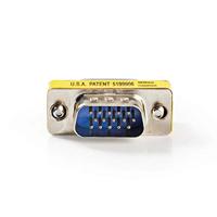 VGA-Adapter - VGA Male - VGA Male - Vernikkeld - Recht - Metaal - Metaal - Polybag