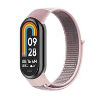 By Qubix - Sport loop nylon bandje - Roze - Compatible met Xiaomi Smart Band 8 & 9 - Compatible Xiaomi bandje