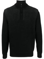 BOSS ribbed half-zip jumper - Noir