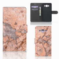 Samsung Galaxy J7 2016 Bookcase Marmer Oranje