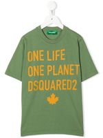 DSQUARED2 KIDS t-shirt à slogan imprimé - Vert