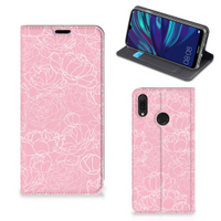 Huawei Y7 hoesje Y7 Pro (2019) Smart Cover White Flowers - thumbnail