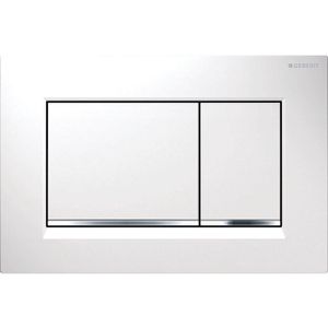 Geberit Sigma30 bedieningplaat, 2-toets spoeling frontbediening voor toilet 24.6x16.4cm wit 115.883.KJ.1