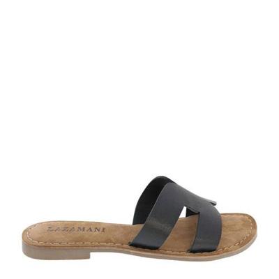 Lazamani 75.747 leren slippers zwart