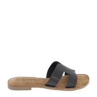 Lazamani 75.747 leren slippers zwart