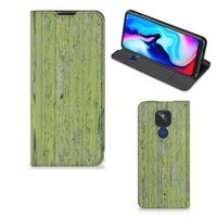 Motorola Moto G9 Play Book Wallet Case Green Wood - thumbnail