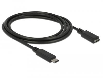 USB-C Extension cable - SuperSpeed USB (USB 3.1 Gen 1) - USB Type-C (M) > USB Type-C (V) - 3 A - 1.5 m - zwart