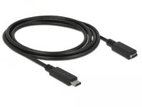USB-C Extension cable - SuperSpeed USB (USB 3.1 Gen 1) - USB Type-C (M) > USB Type-C (V) - 3 A - 1.5 m - zwart