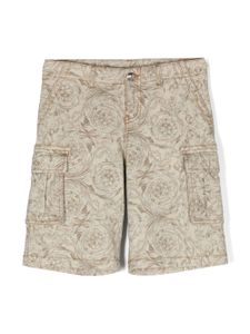 Versace Kids short cargo en jean à imprimé Barocco - Tons neutres