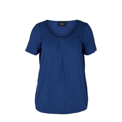 Zizzi top POLLY met plooien donkerblauw