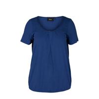Zizzi top POLLY met plooien donkerblauw