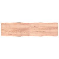 Tafelblad natuurlijke rand 200x50x6 cm eikenhout lichtbruin