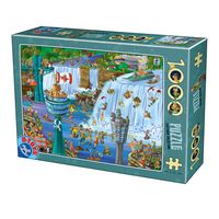 Cartoon Niagara Falls Puzzel 1000 Stukjes - thumbnail